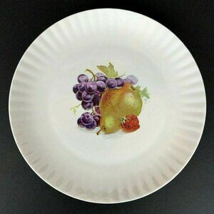 Retsch Wunsiedel Bavaria Porcelain Platter With Fruit Design Fluted Edge Vintage